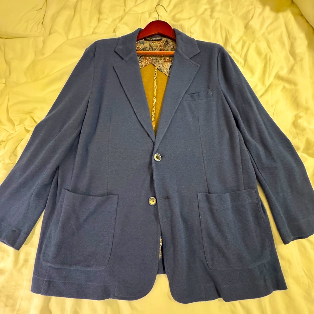 Barely used Italian blue knit sports coat XXL